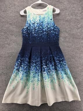 LUXE By Carmen Marc Valvo Dress Womens 6 Fit & Flare Floral Knee Length Lined